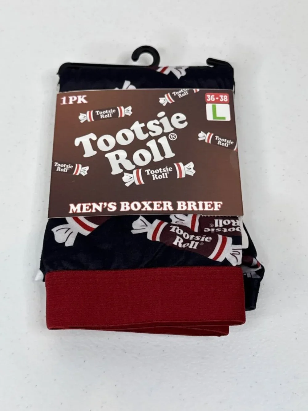 Tootsie Roll Boxer Briefs Men's Size L Graphic Candy Novelty Underwear NWT